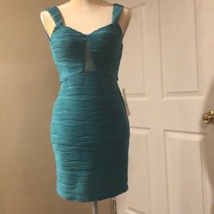 Mini green/blue fitted dress